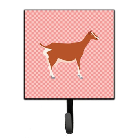 Carolines Treasures Toggenburger Goat Pink Check Leash or Key Holder BB7881SH4